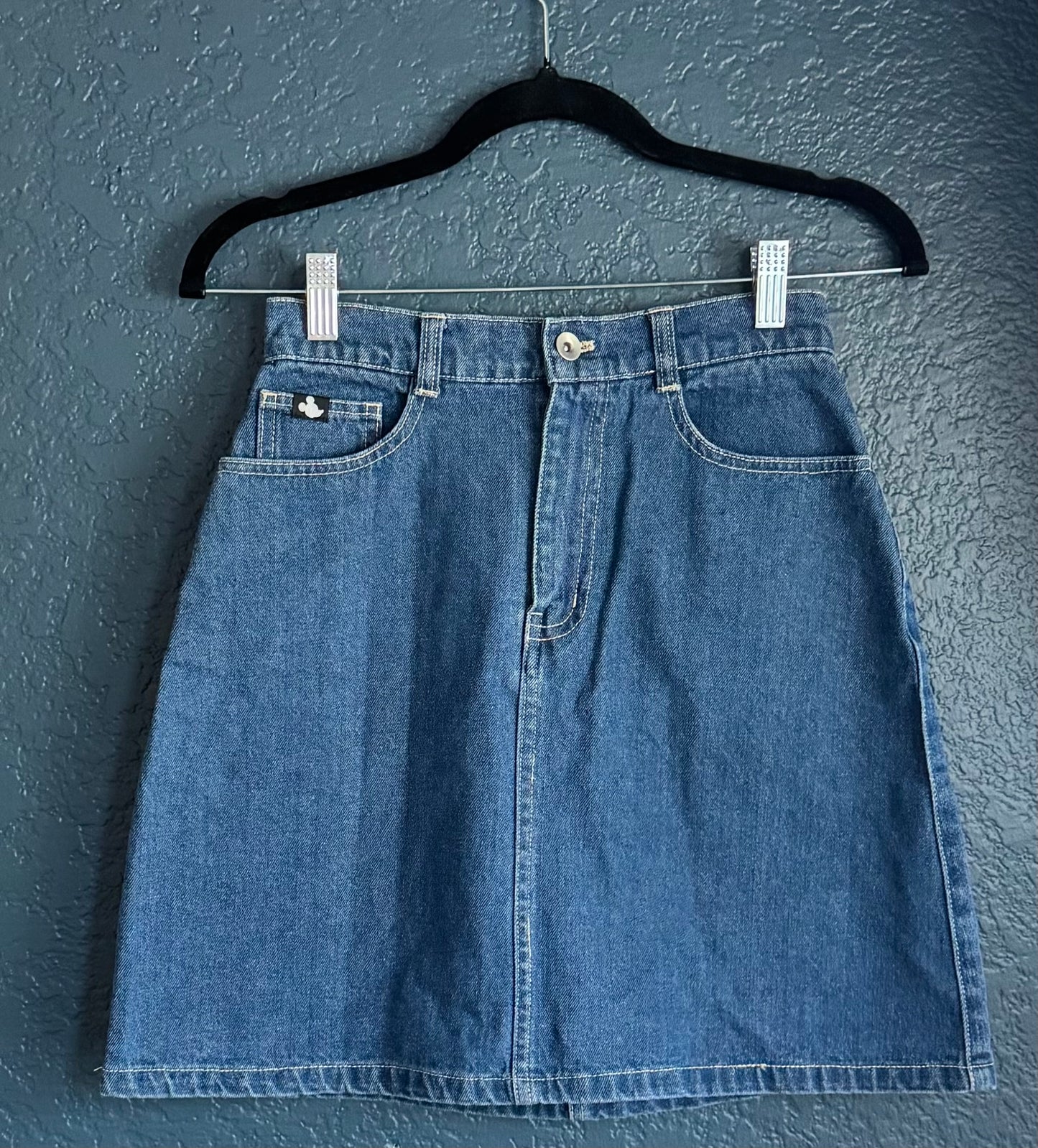 Denim Paisley Pocket Mickey Skirt