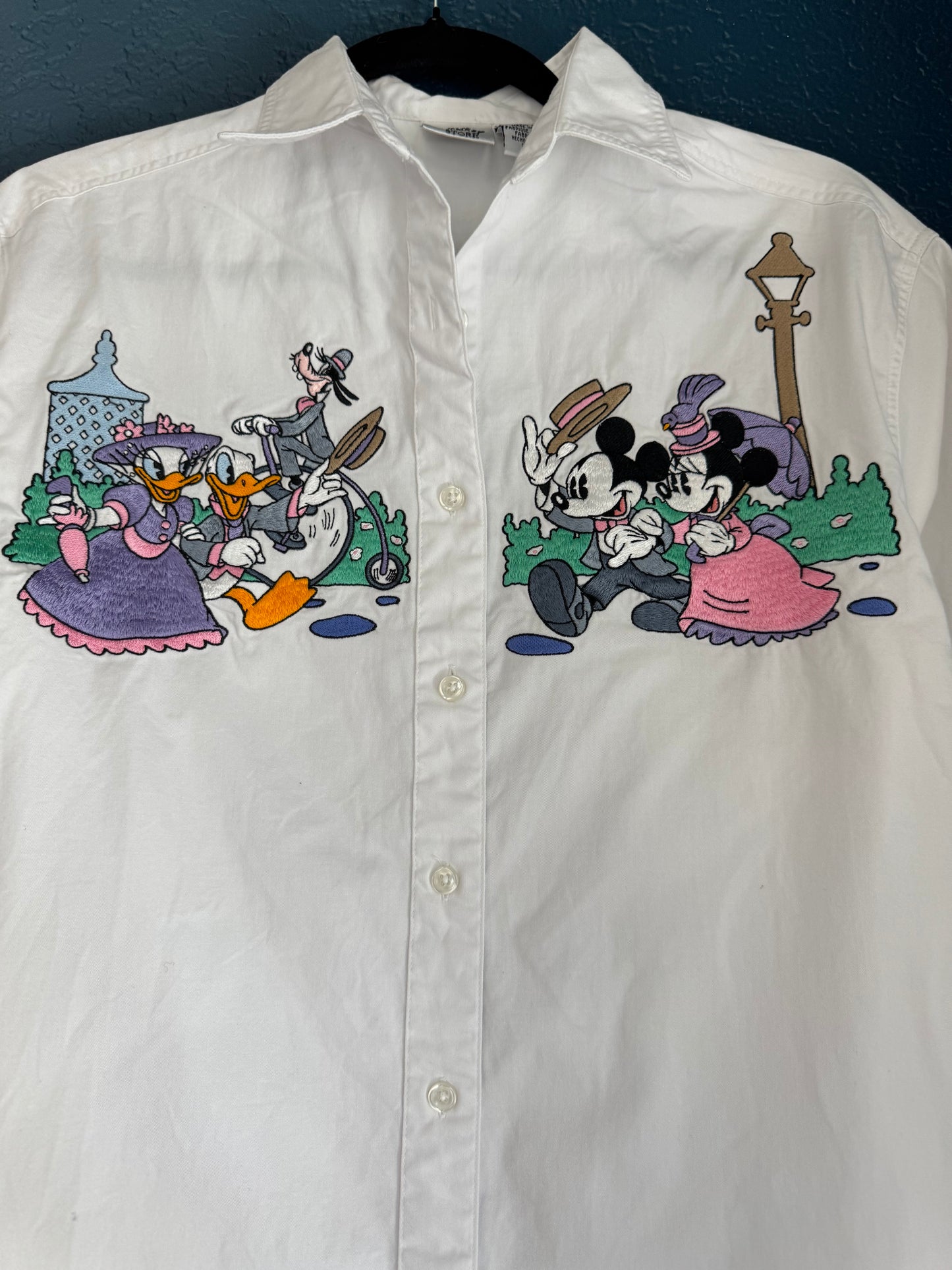 Embroidered Mickey & Friends Button Up Shirt