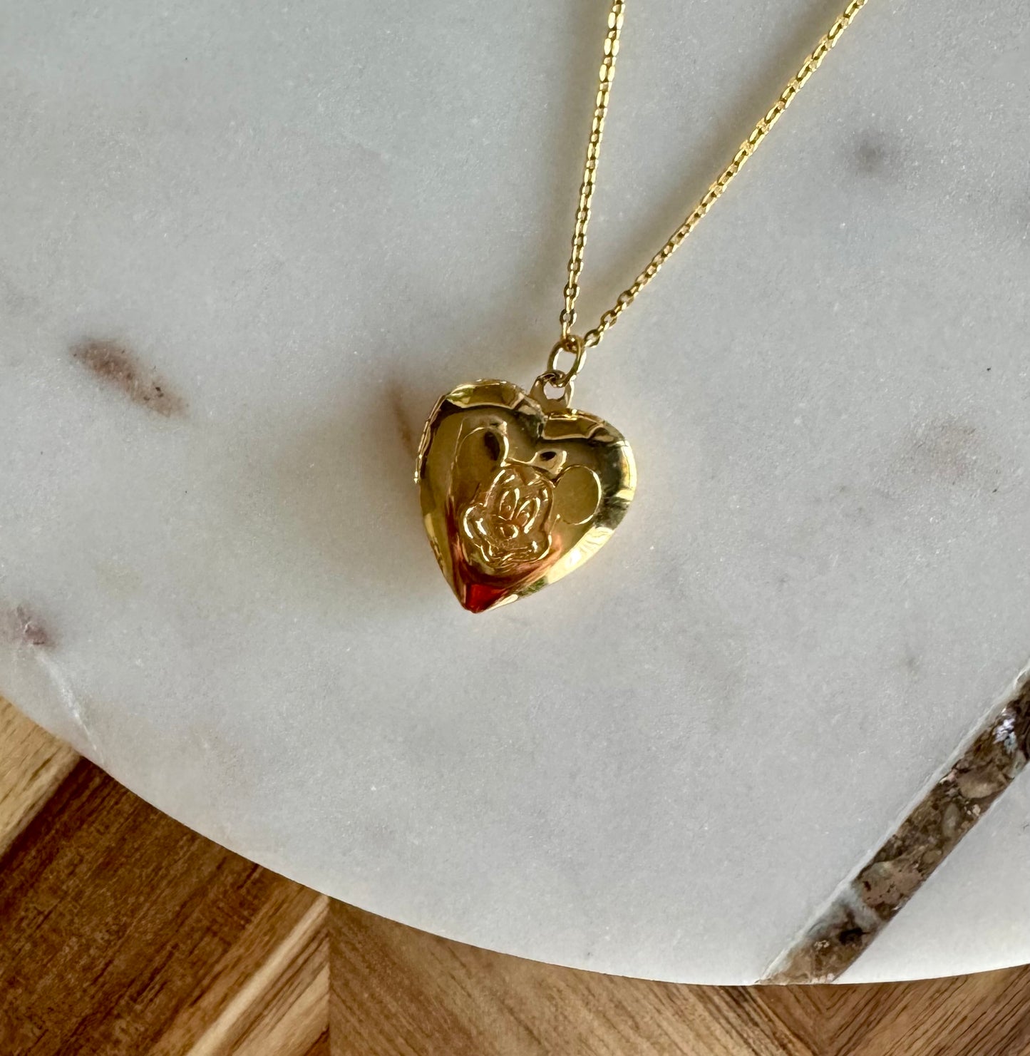 Mickey Mouse Heart Locket Necklace