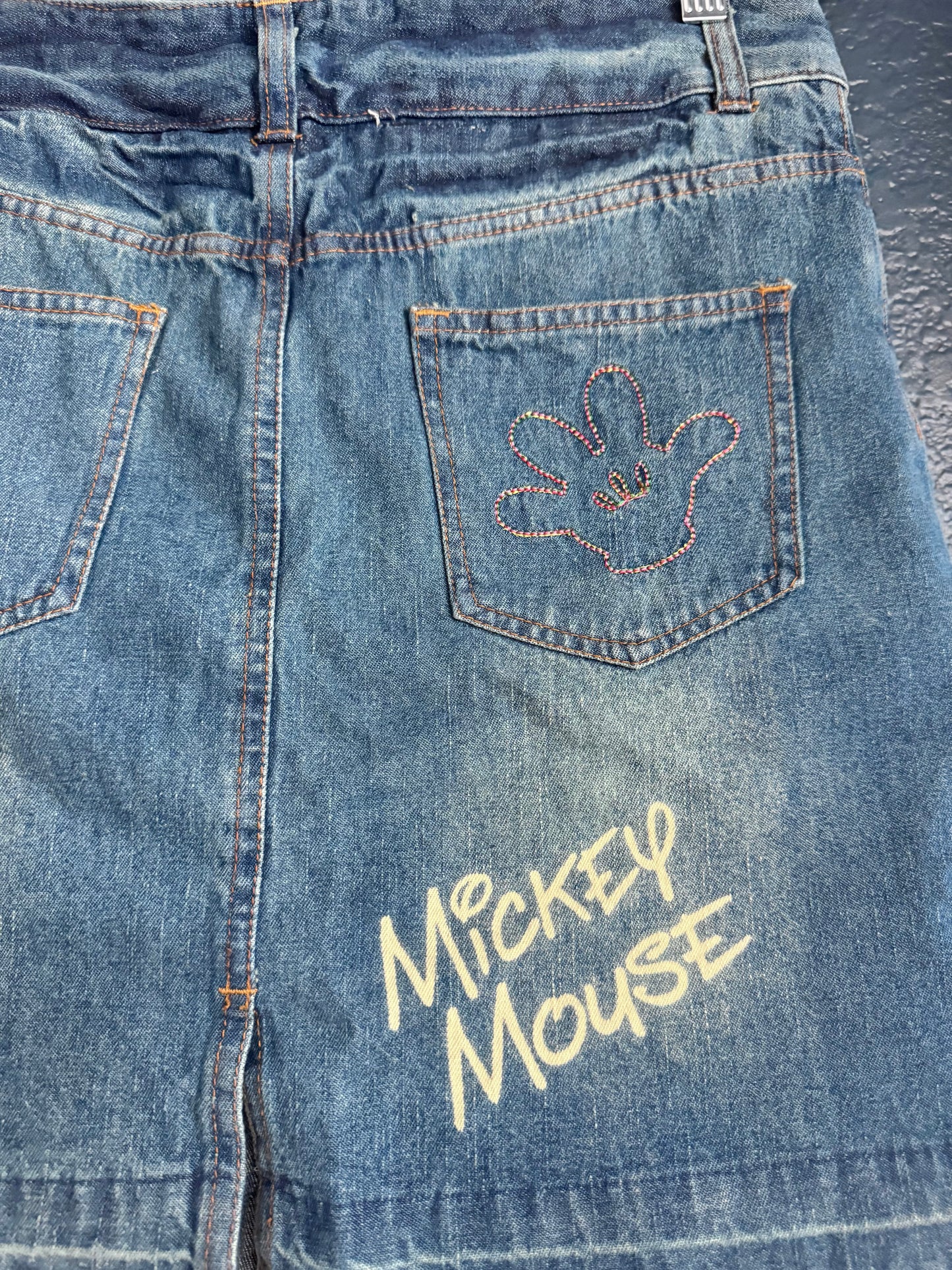 Y2K Mickey Jean Skirt