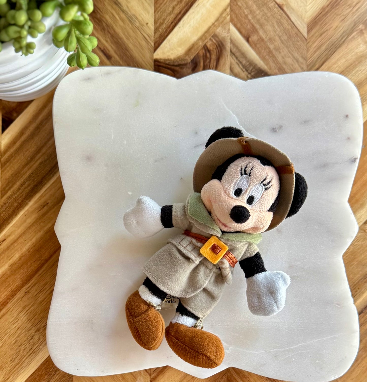 Safari Minnie Mouse Plush Bag Charm / Key Chain