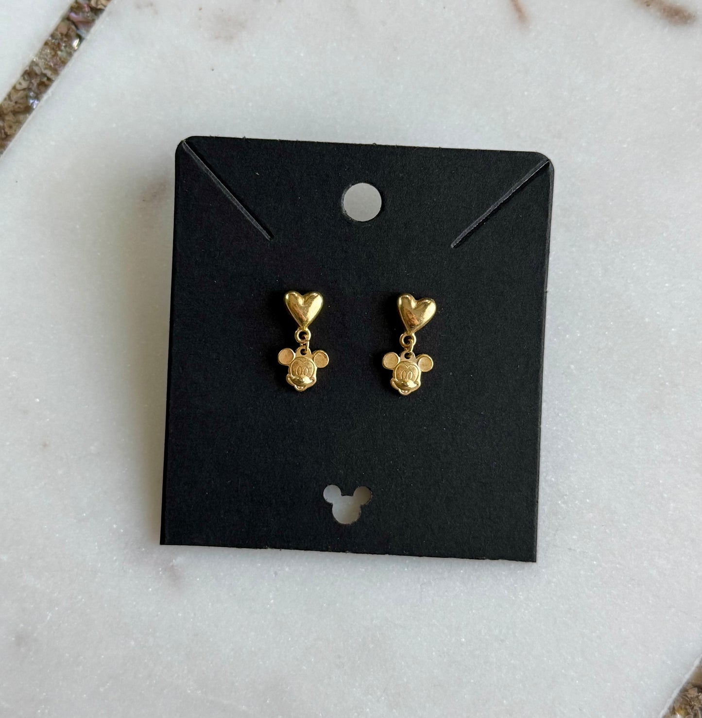 Small Mickey Mouse Heart Earrings