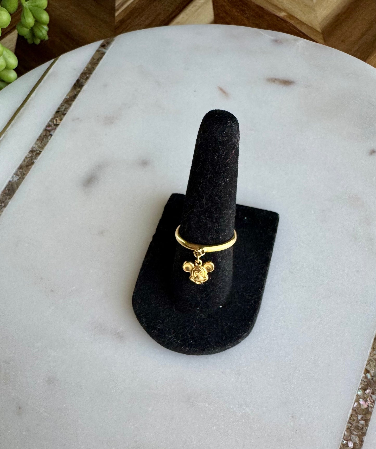 Gold Mickey Mouse Charm Ring
