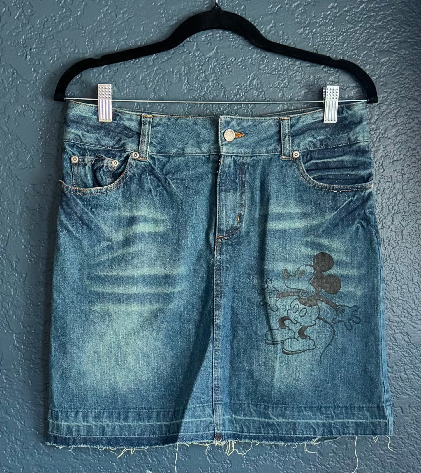 Y2K Mickey Jean Skirt