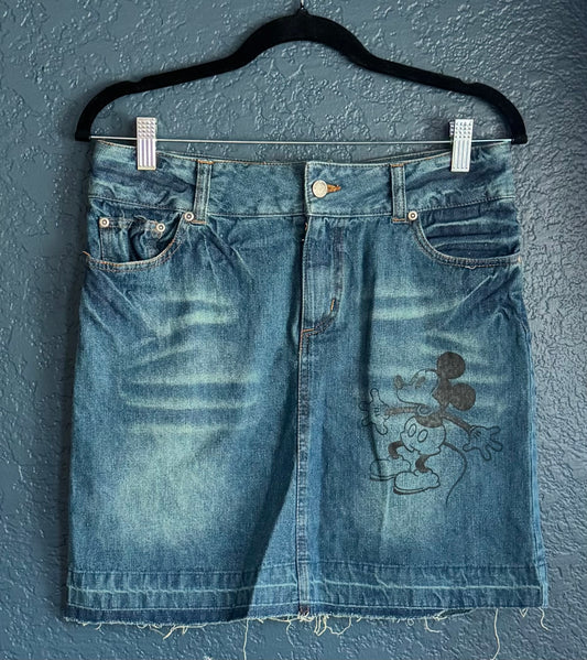 Y2K Mickey Jean Skirt