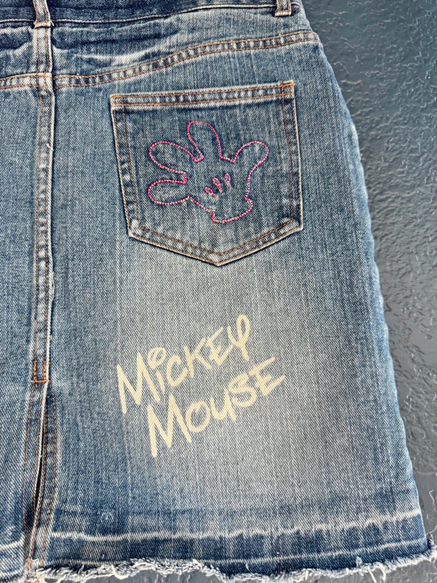 Y2K Mickey Jean Skirt