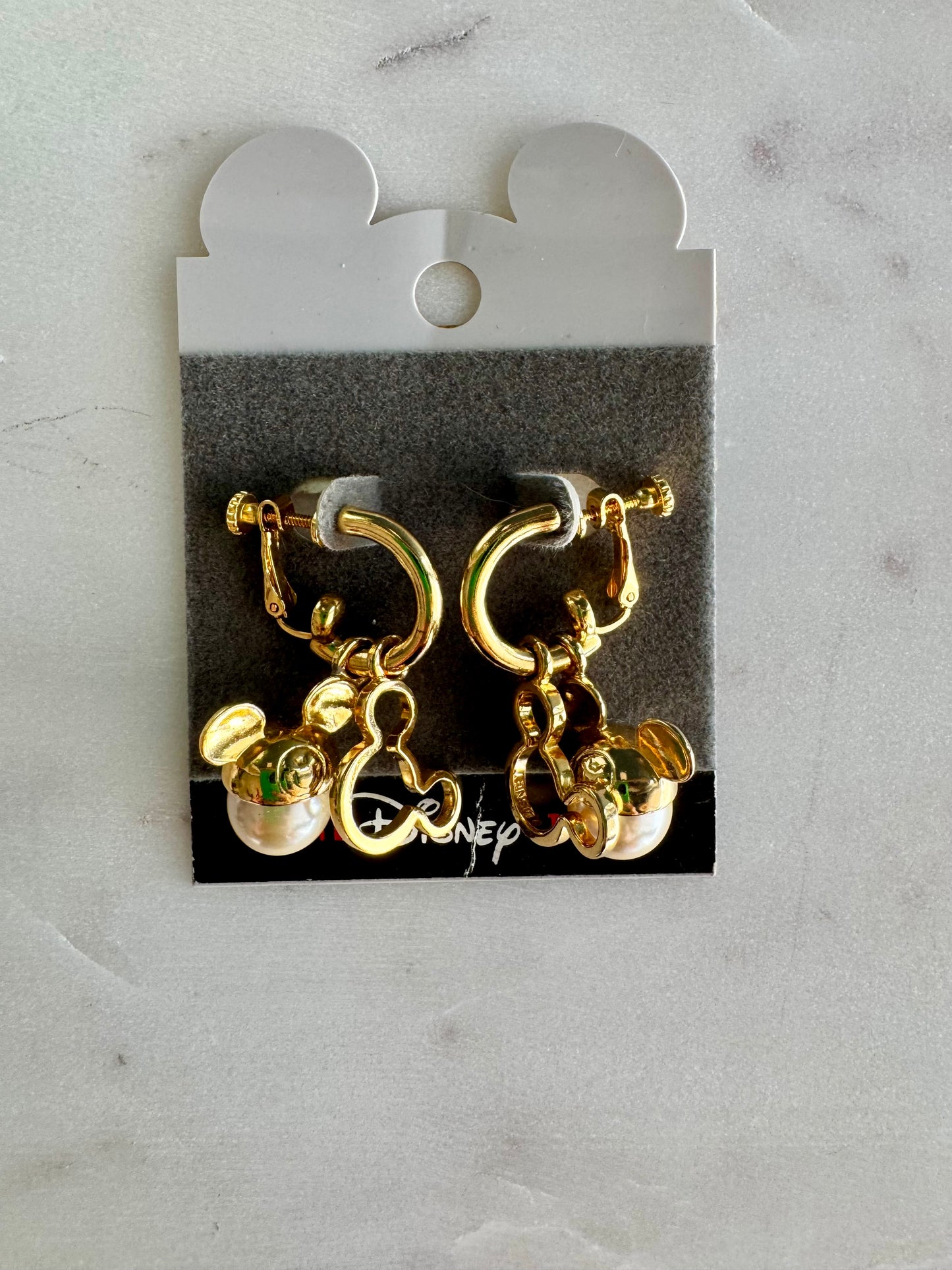 Mousketeer Pearl Charm Earrings