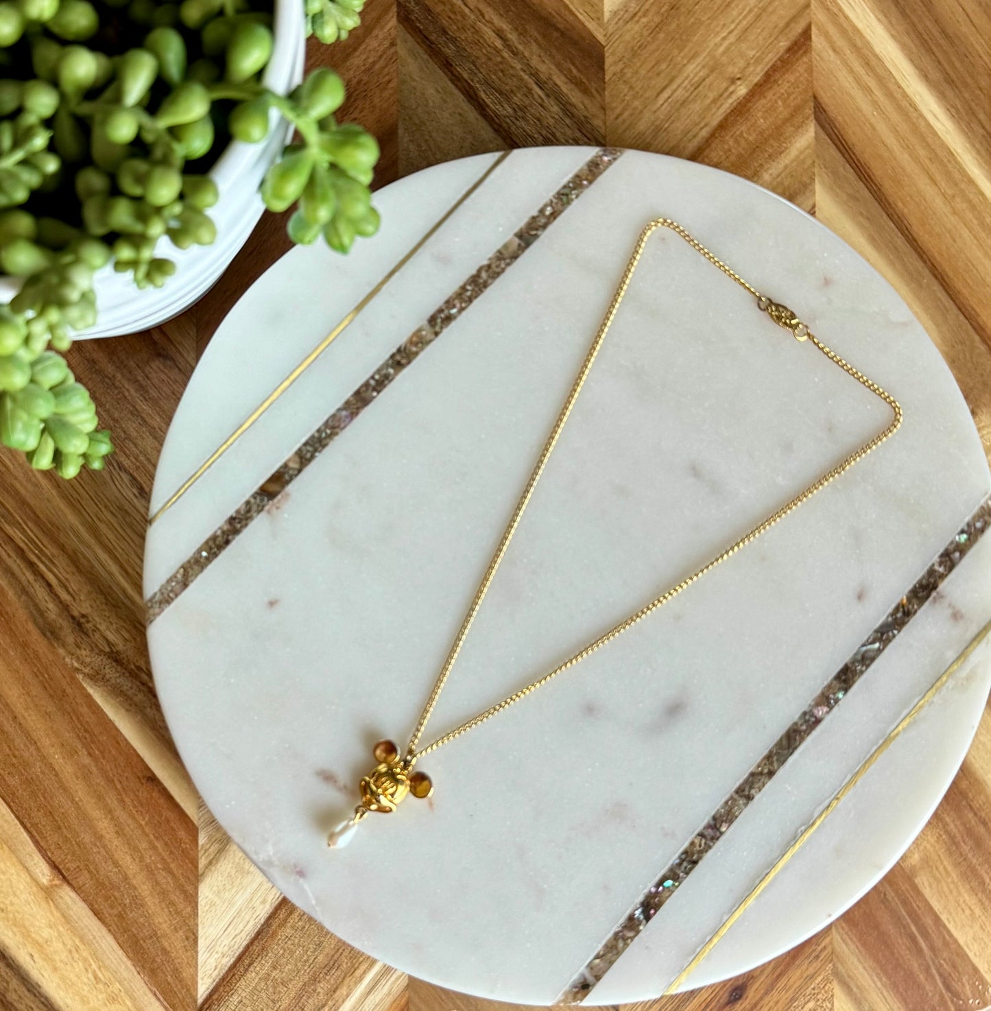 Mickey Mouse Drop Pearl Necklace