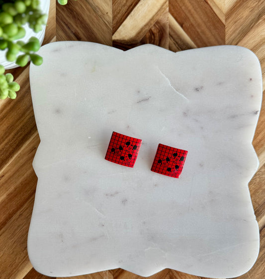 Retro Mickey Mouse Square Earrings
