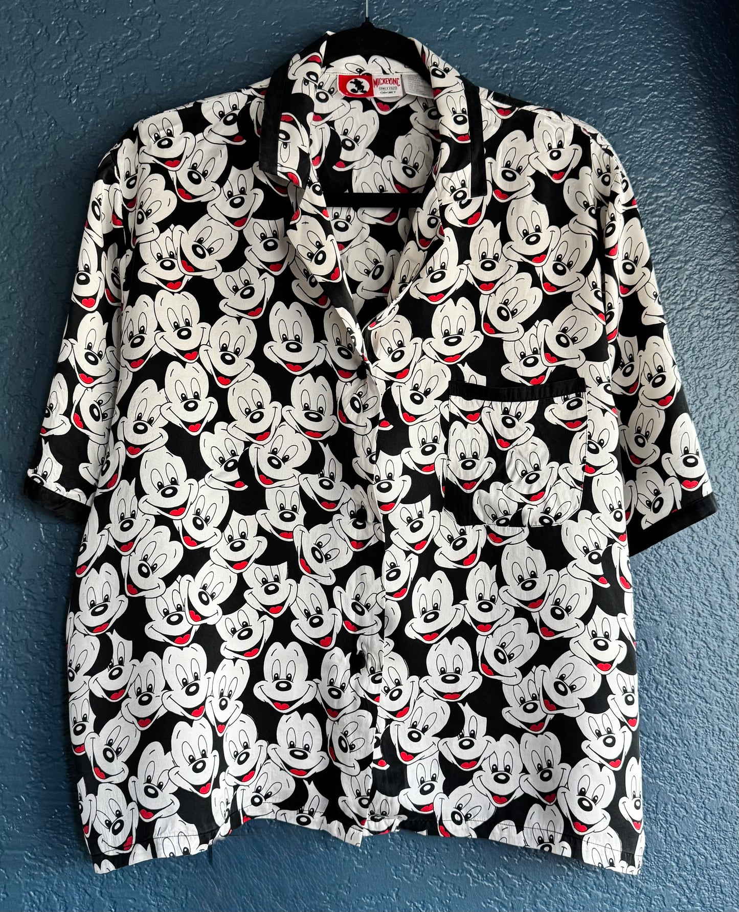 AOP Silk Mickey Mouse Top