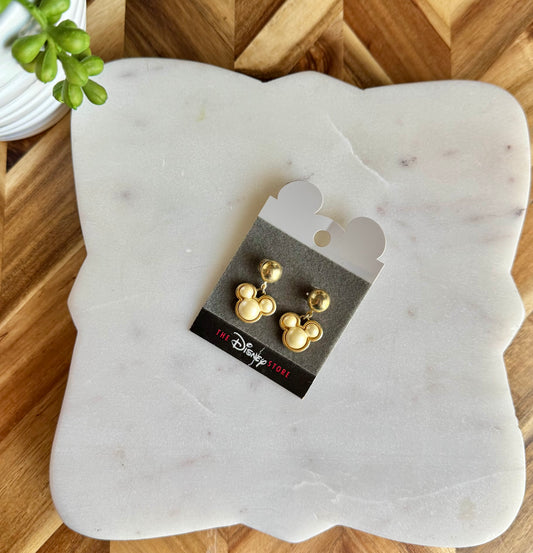 Mickey Drop Pearl Charm Earrings