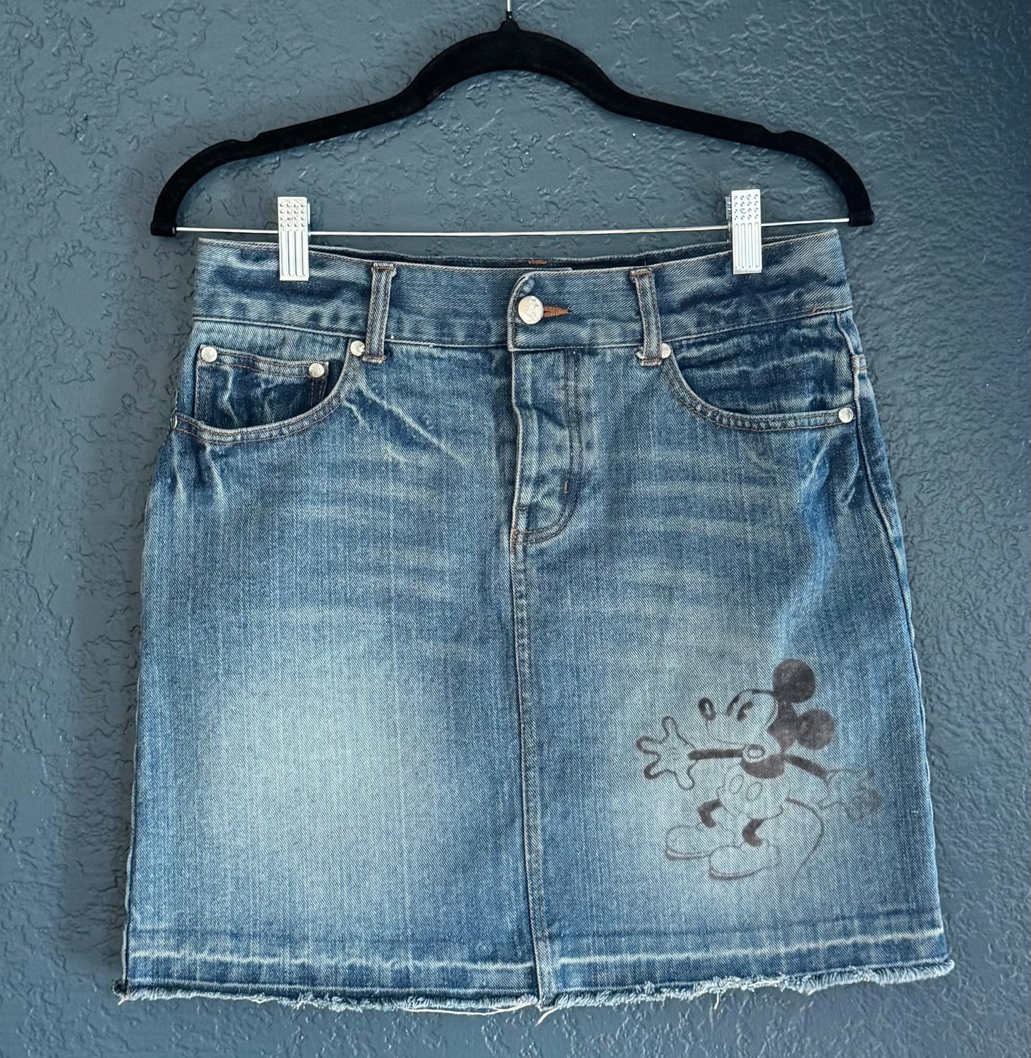 Y2K Mickey Jean Skirt