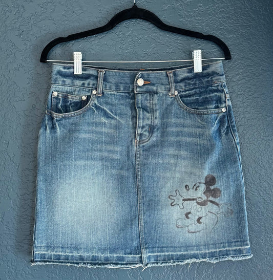 Y2K Mickey Jean Skirt
