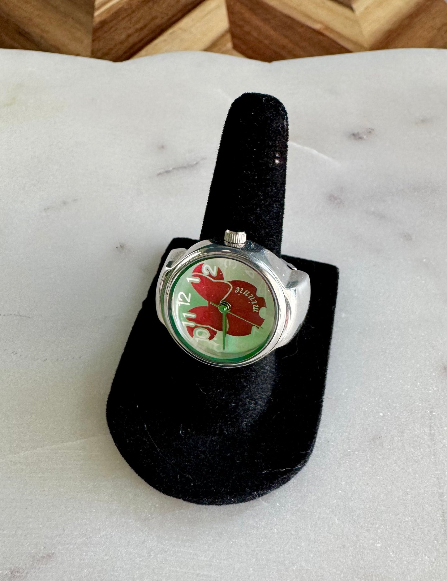 Silver Minnie Mouse Ring Watch