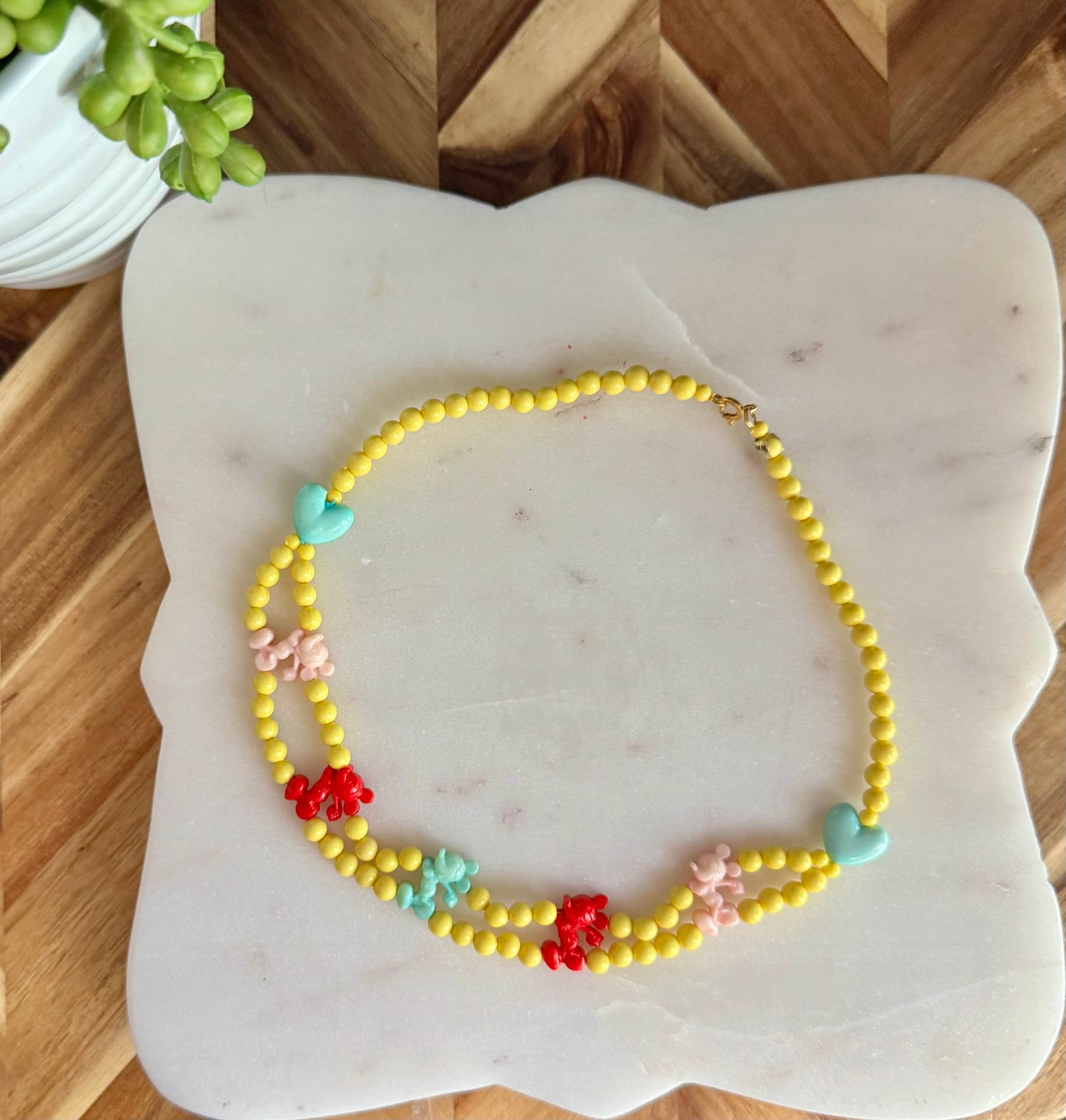Beaded Mickey Necklace