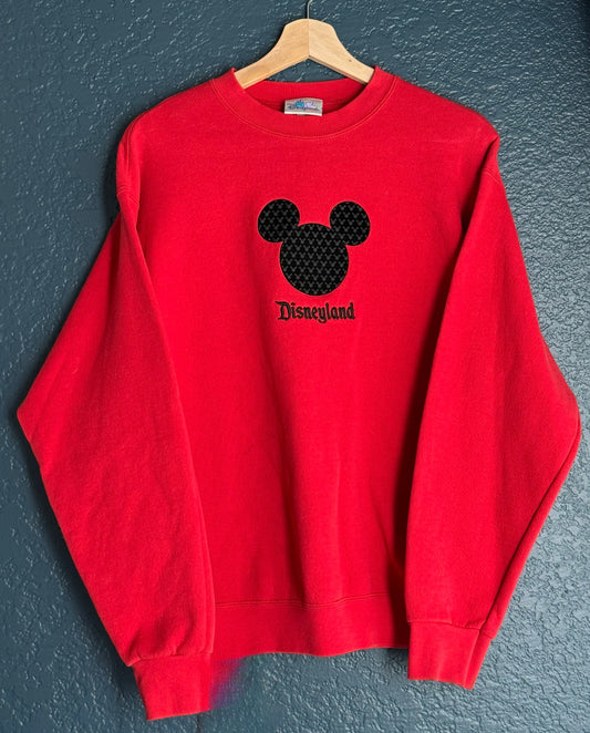 Textured Embroidered Disneyland Crewneck