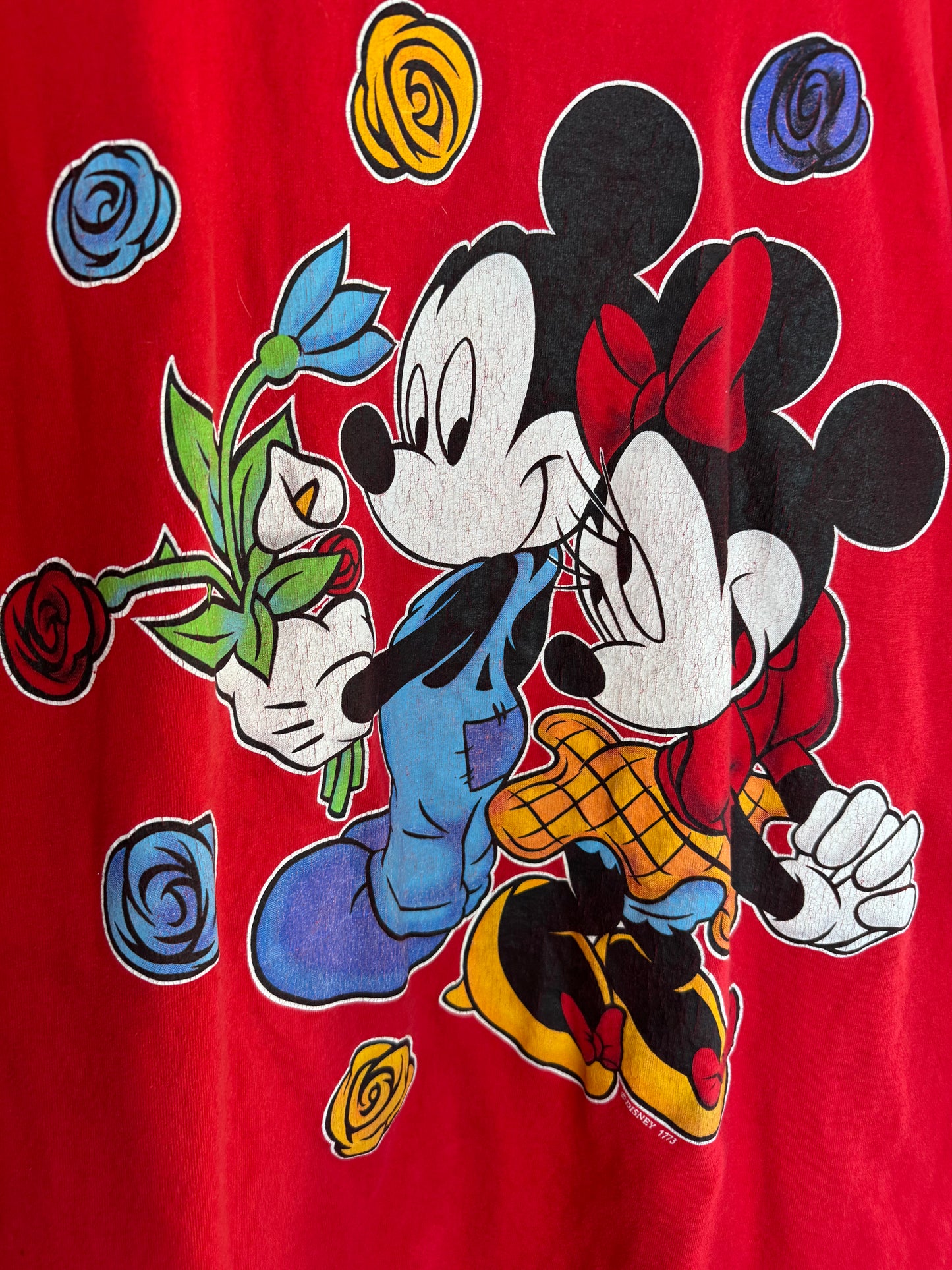 Floral Mickey & Minnie Oversized Shirt