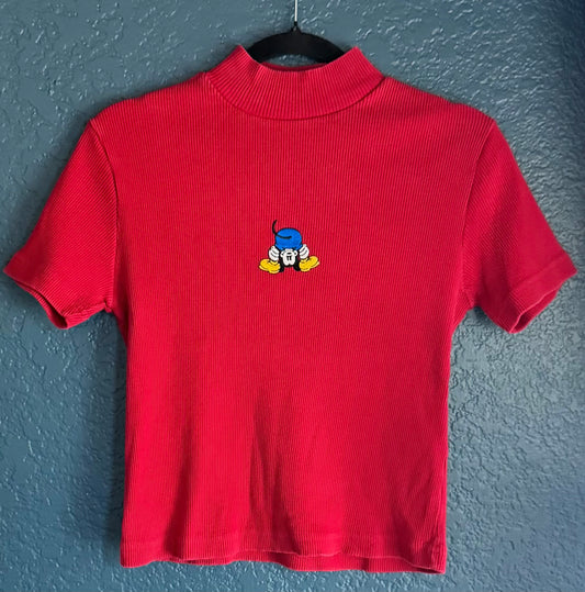 Embroidered Mock Turtleneck Shirt