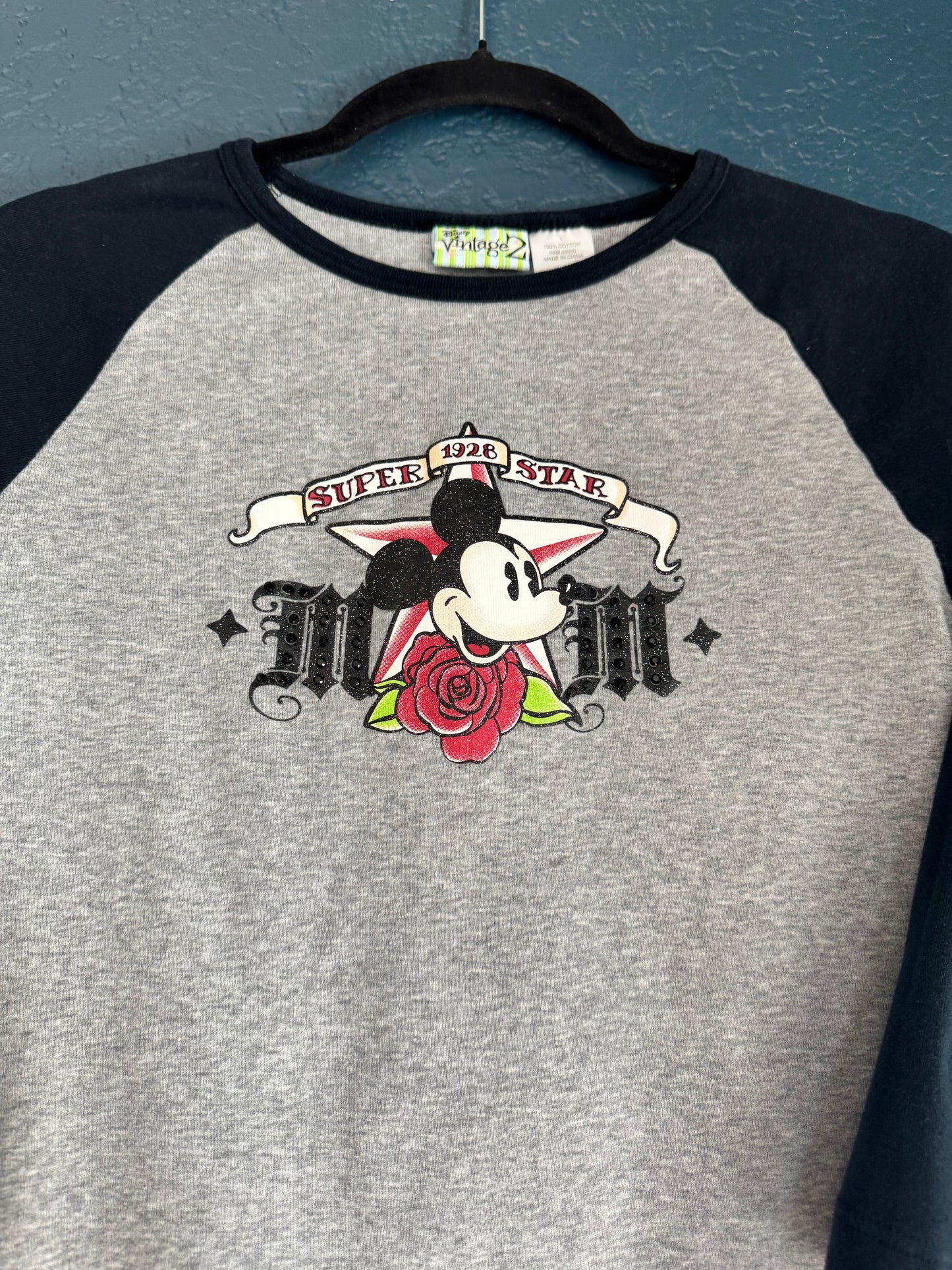 Y2K Mickey Baseball Raglan Tee