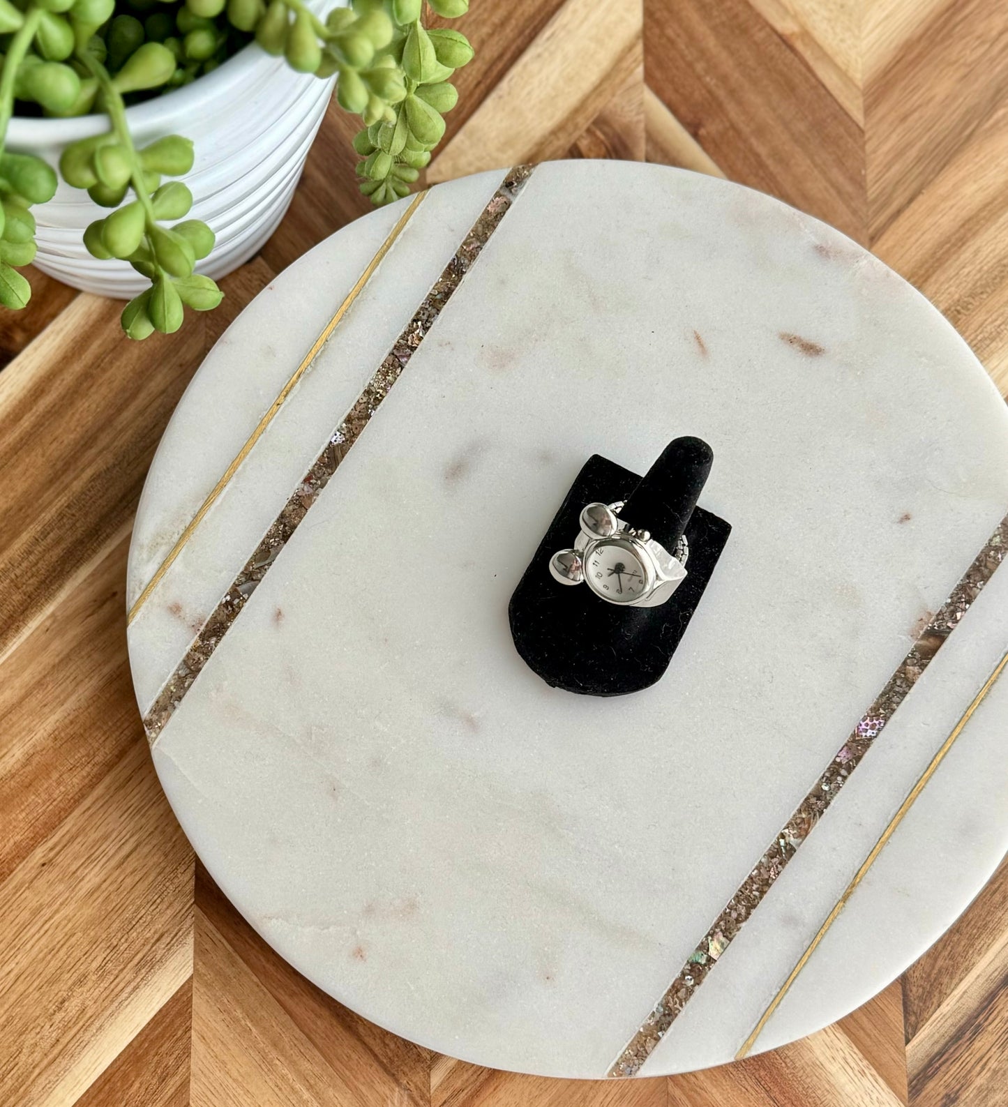 Silver Mickey Mouse Ring Watch