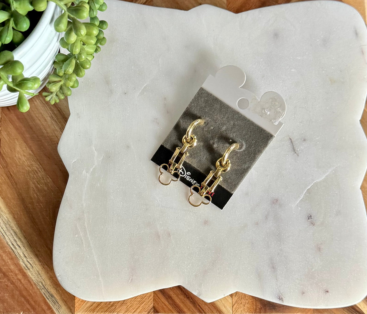Mickey Mouse Drop Curb Earrings