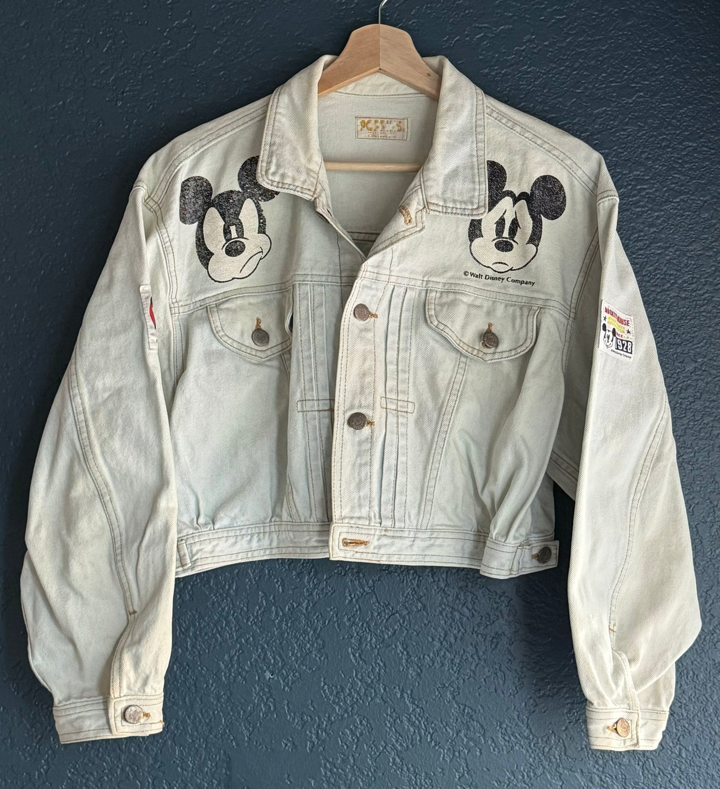 Moody Mickey Cropped Jean Jacket