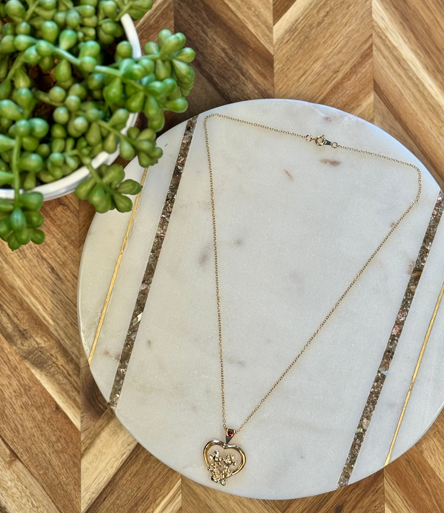 Mickey & Minnie Heart Necklace