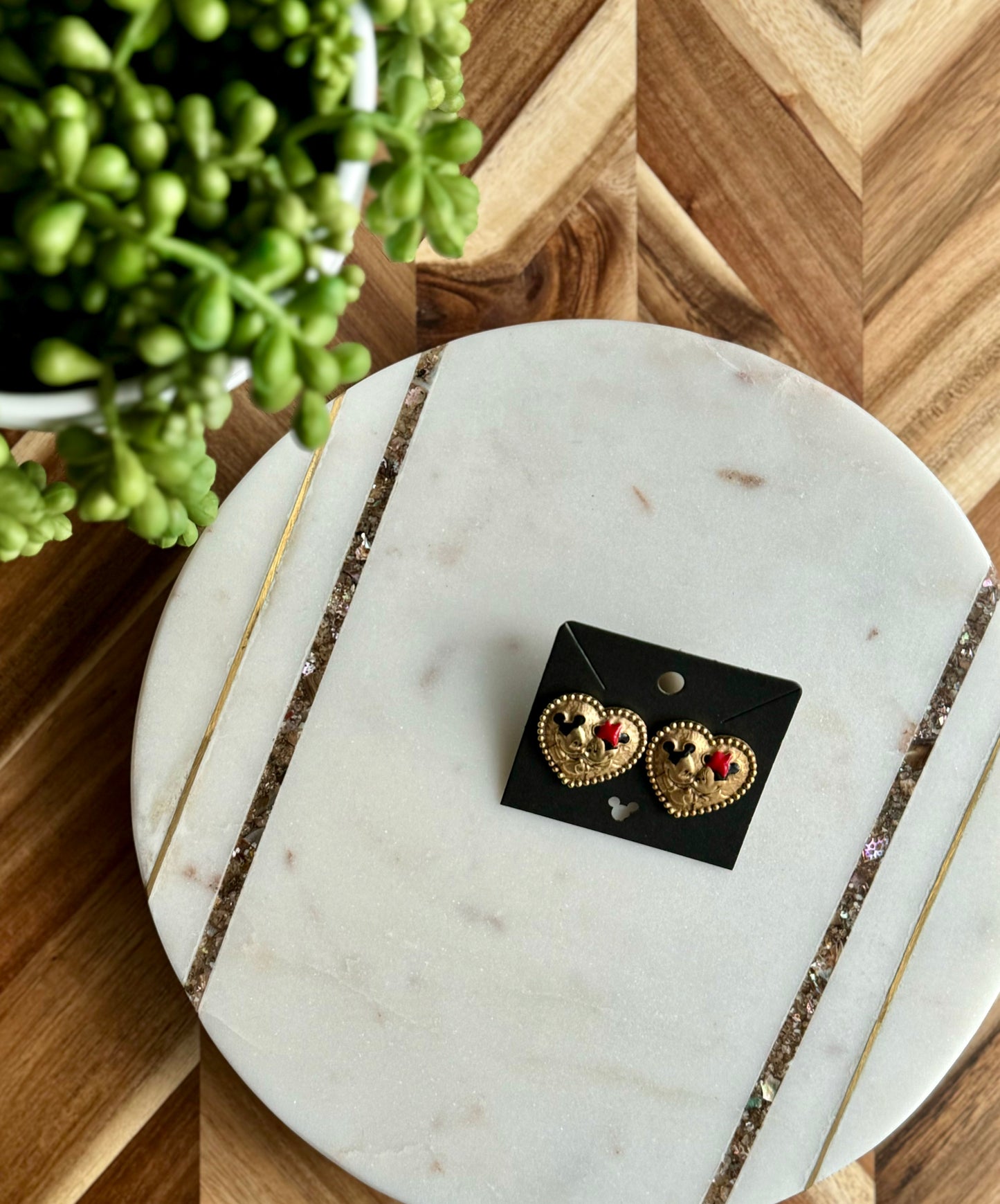 Mickey & Minnie Heart Earrings