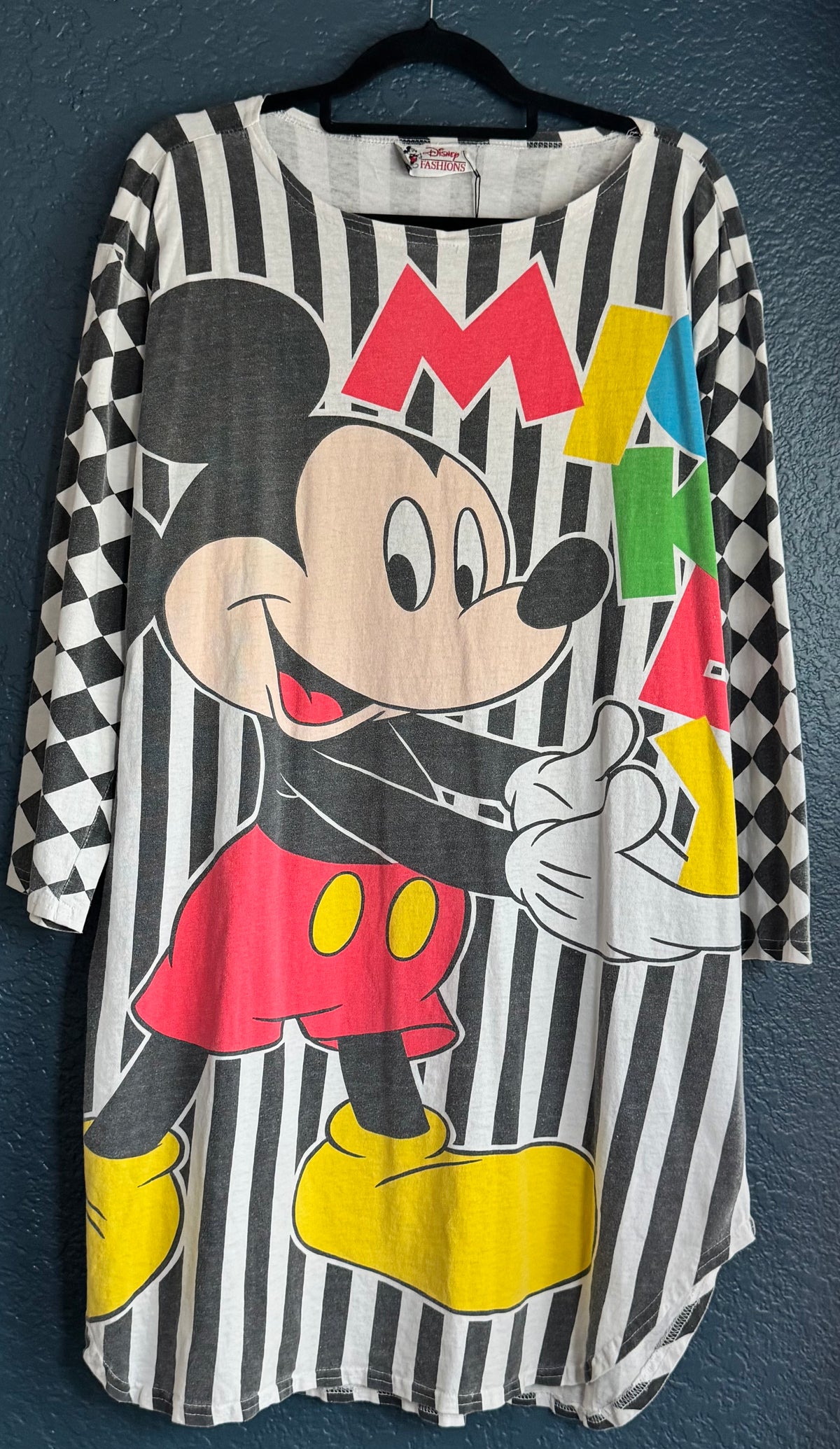 Stripe Mickey Mouse Pajama Shirt