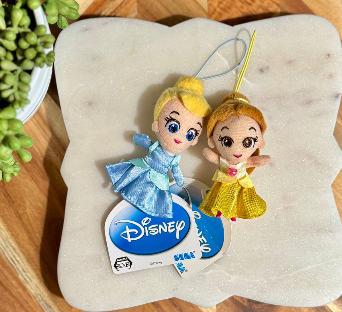 Cinderella & Belle Plush Bag Charm / Key Chain